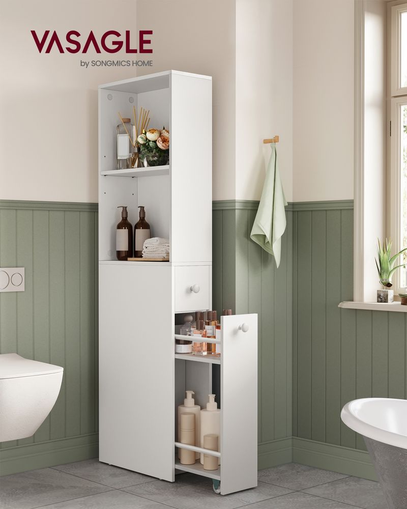 VASAGLE Freestanding Cabinet with Storage Drawers and Adjustable Shelf 