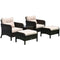 Outsunny 5pcs Outdoor Patio Furniture Set Wicker Conversation Set Footrest Coffee Table