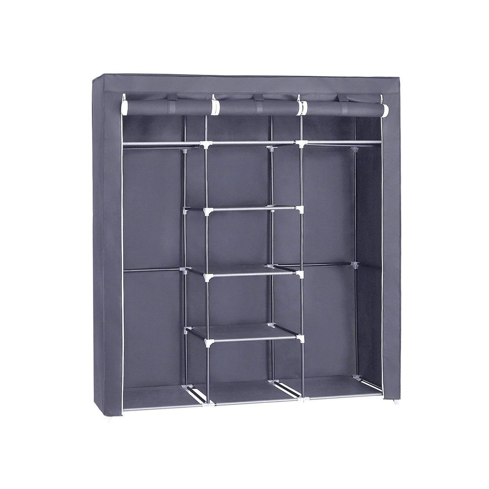 SONGMICS Wardrobe Closet Organizer with Non-Woven Fabric Cover, Hanging Rods 