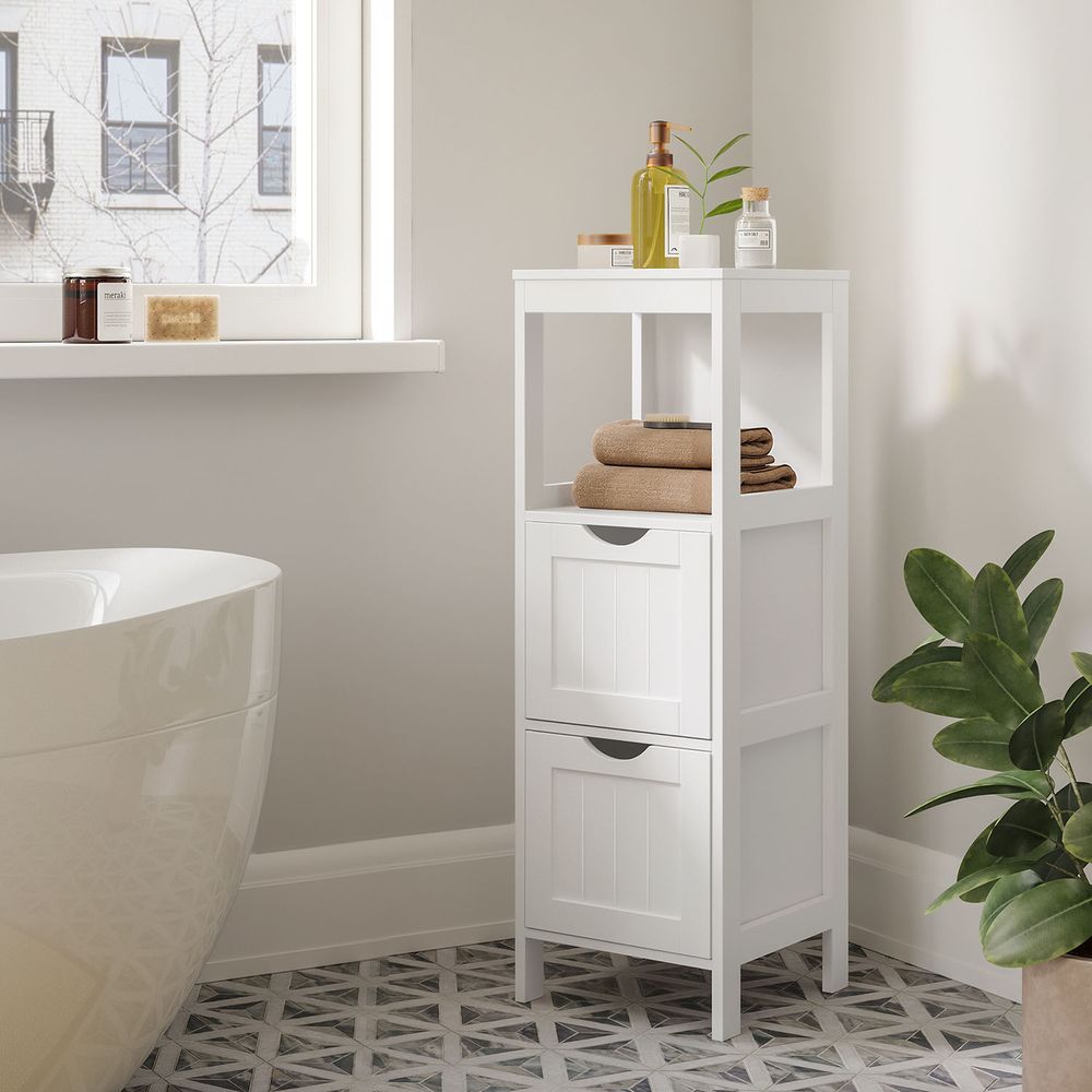 VASAGLE Bathroom Floor Cabinet with 2 Drawers 