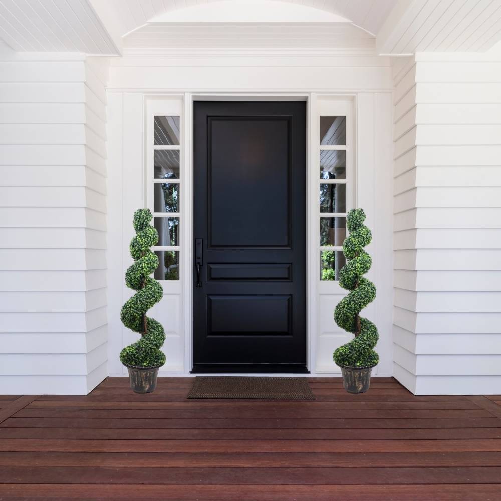 Wells Faux Potted Spiral Boxwood Topiary Plant (Multiple Sizes) 