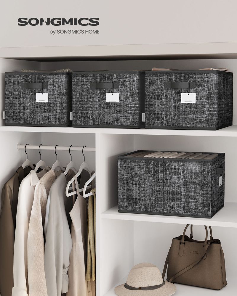 SONGMICS Set of 3 Fabric Storage Bins 