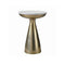 Byla Brass & Marble Side Table | Mid-Century Modern Solid Marble Top, Aluminum Base