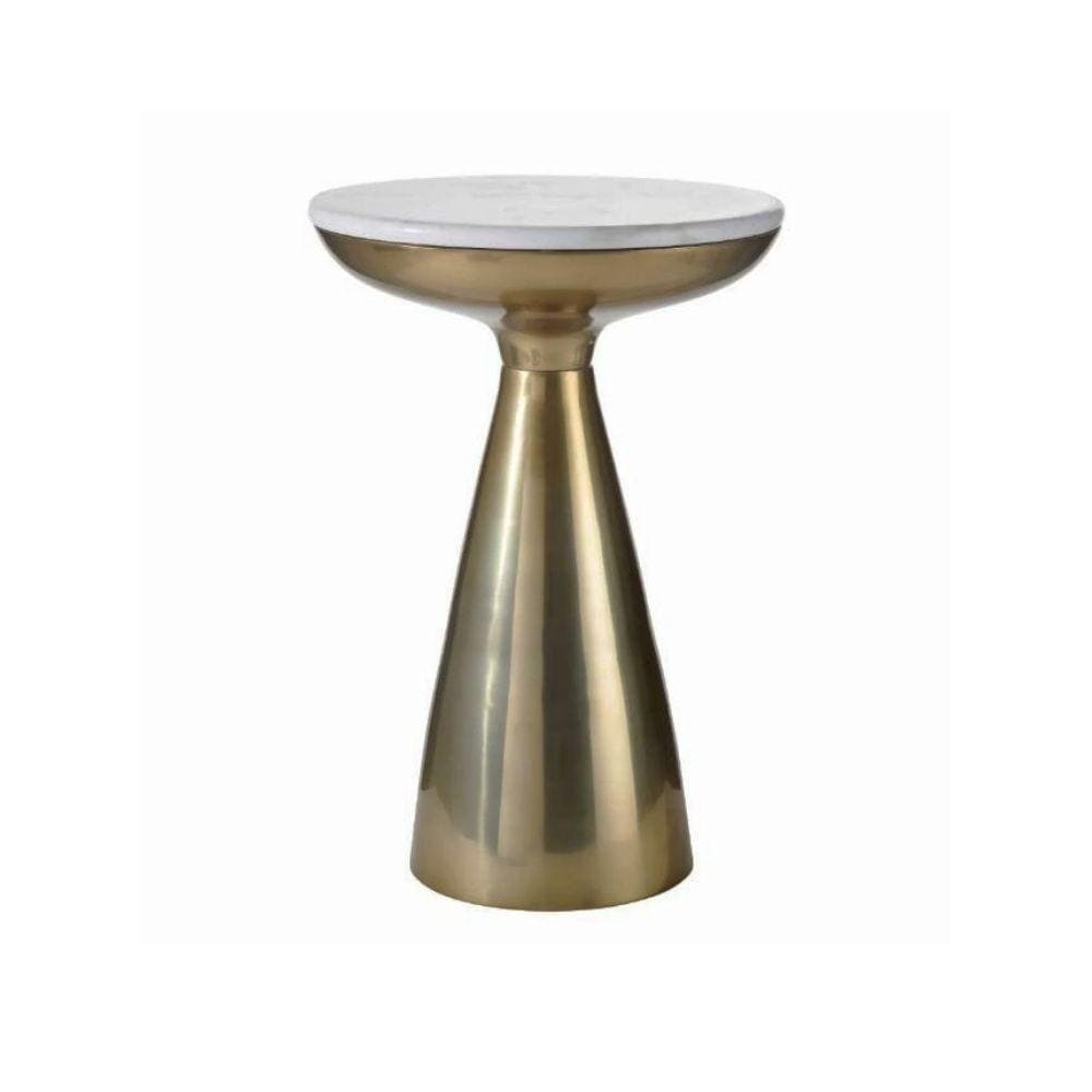 Byla Brass & Marble Side Table 