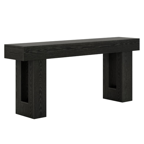 63-Inch Console Table, Farmhouse Wooden Sofa Table with Rustic Finish, Entryway Hallway Table