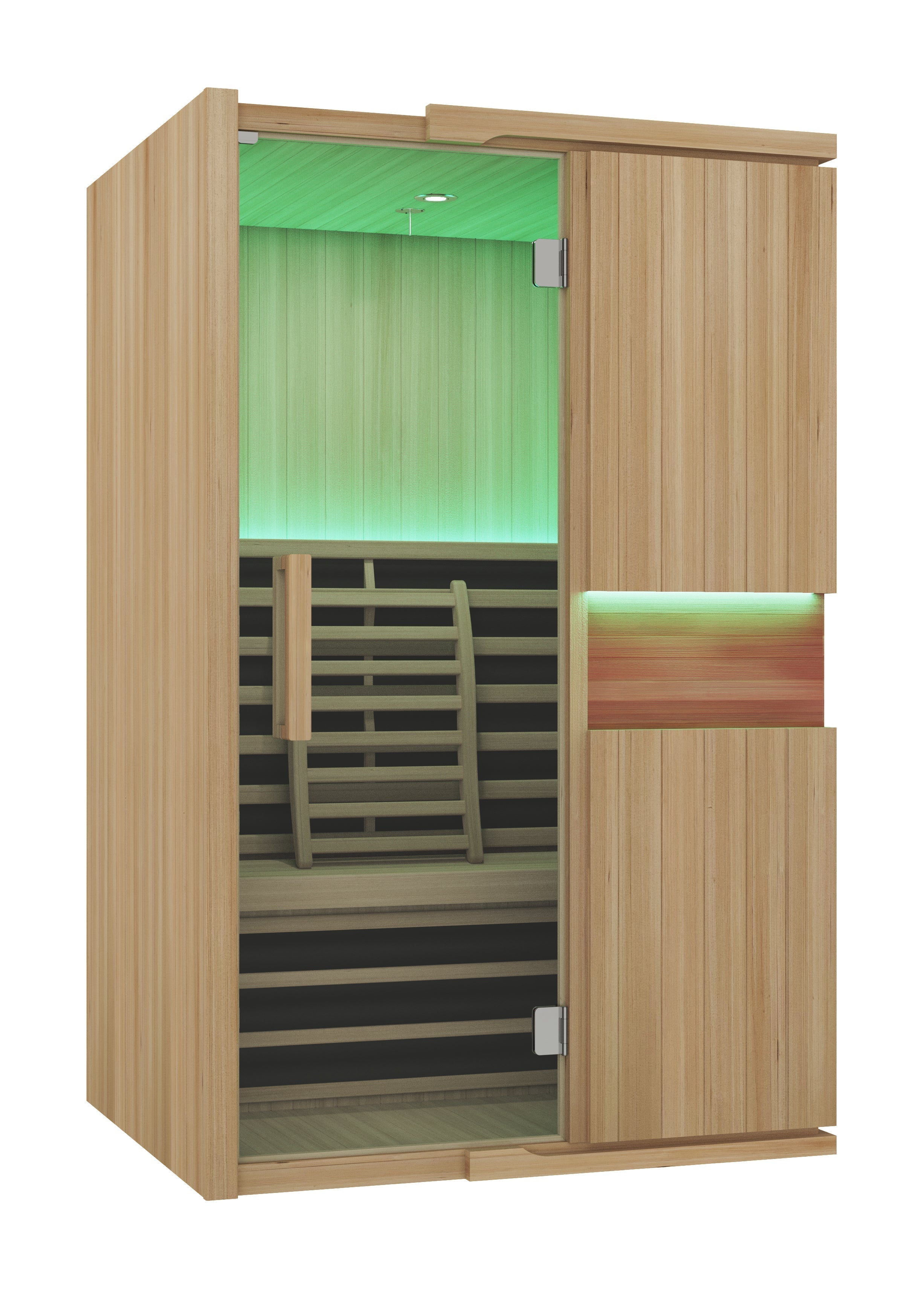 Blisspod, Milano, Full Spectrum Sauna Canadian Hemlock Ultra Low EMF, 6 Far Infrared & Red Glass Heater & Chromotherapy – 2 Person 