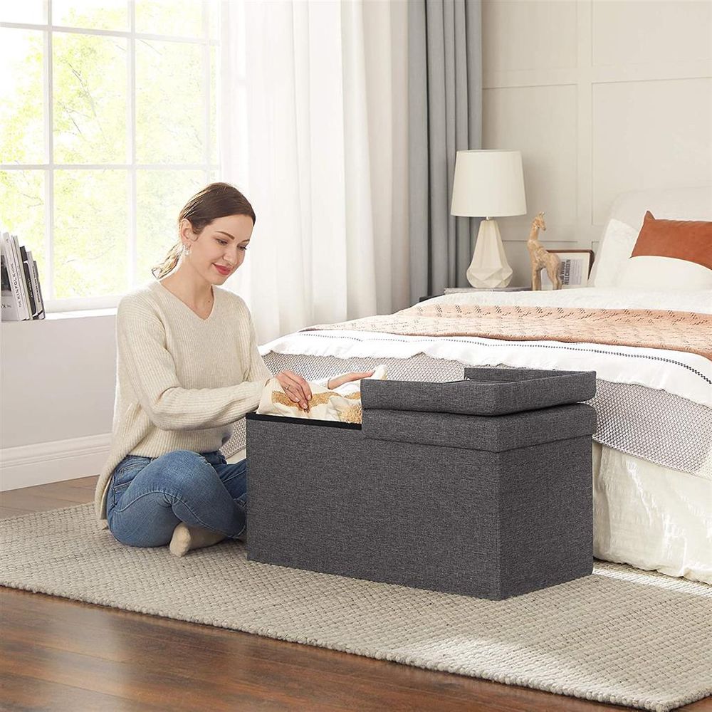 SONGMICS Foldable Storage Ottoman 