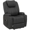 HOMCOM Power Recliner, Electric Lift Chair for Elderly with Footrest, Remote Control, Side Pockets and Cup Holders, Grey 