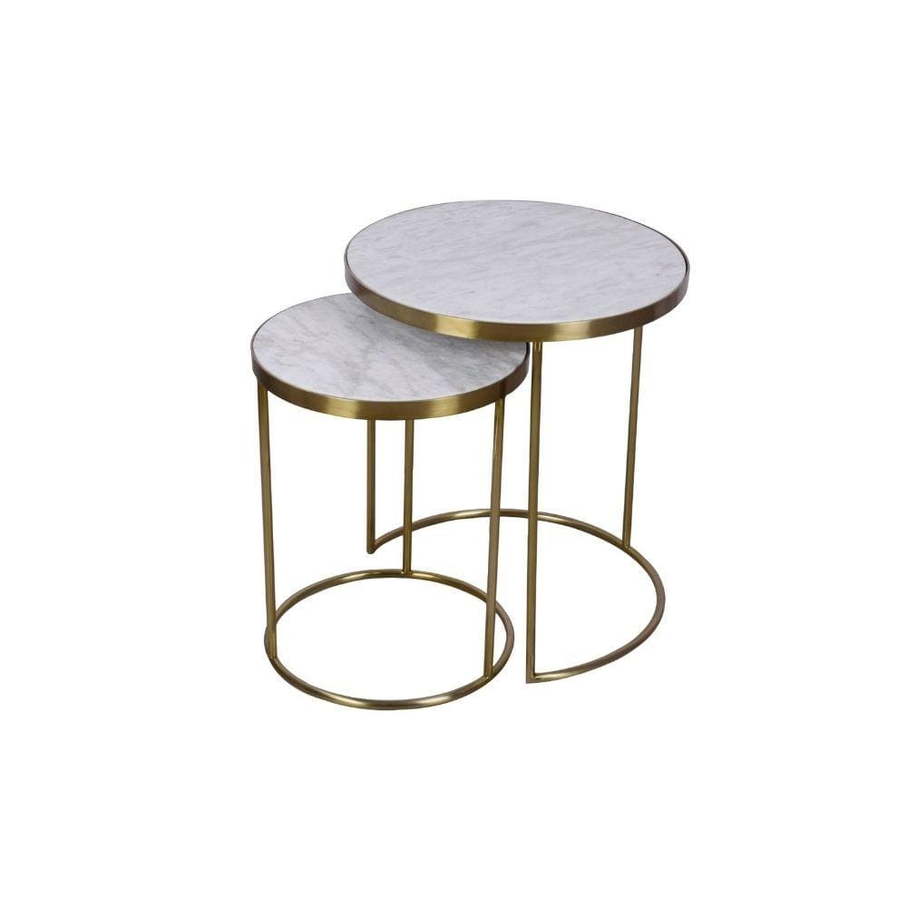 Harlo Round Marble Nesting Tables 