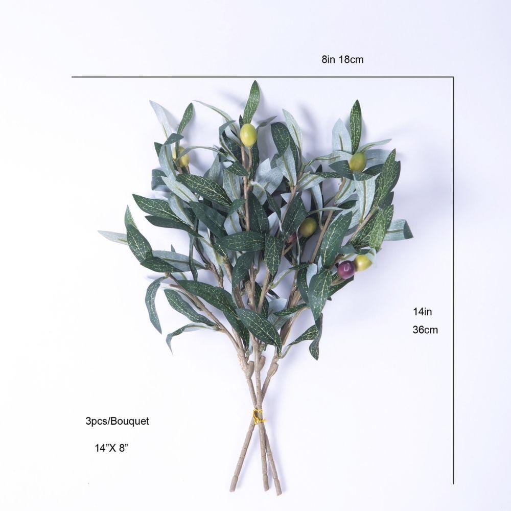 Burbank Artificial Olive Stem Bouquet 14'' X 8''(Set Of 3) 