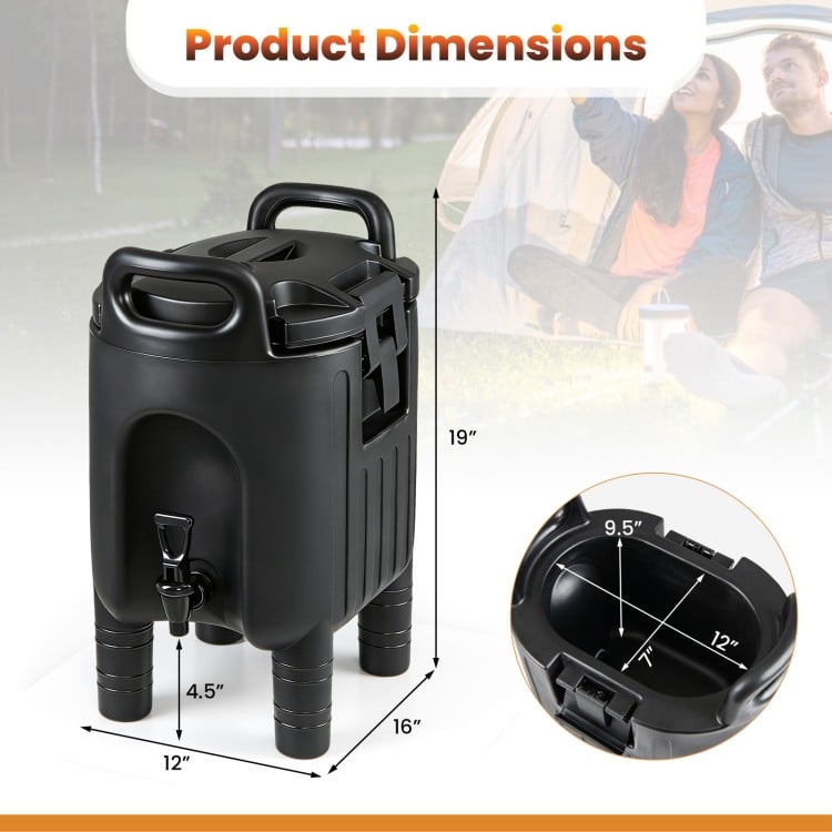 2.6 Gal Insulated Beverage Dispensers Set of 3 with Handles