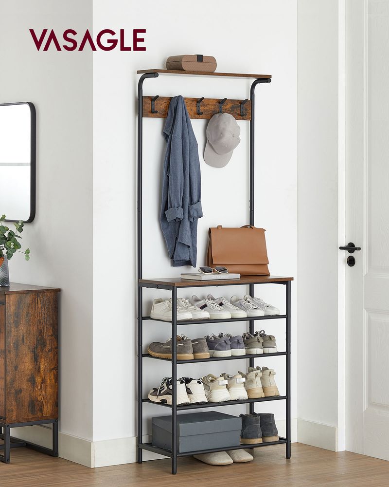 VASAGLE Hall Tree with Shoe Bench 