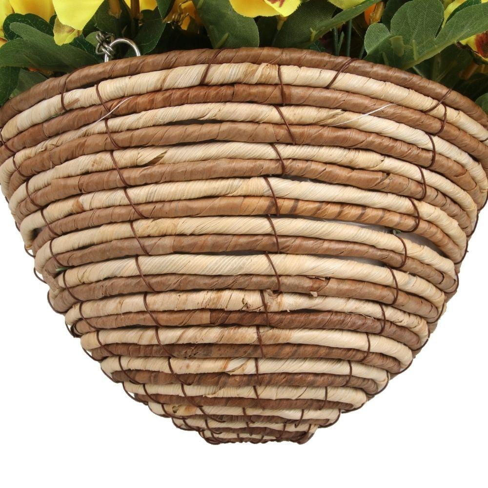 Grace Artificial Floral Arrangement In Hanging Basket 