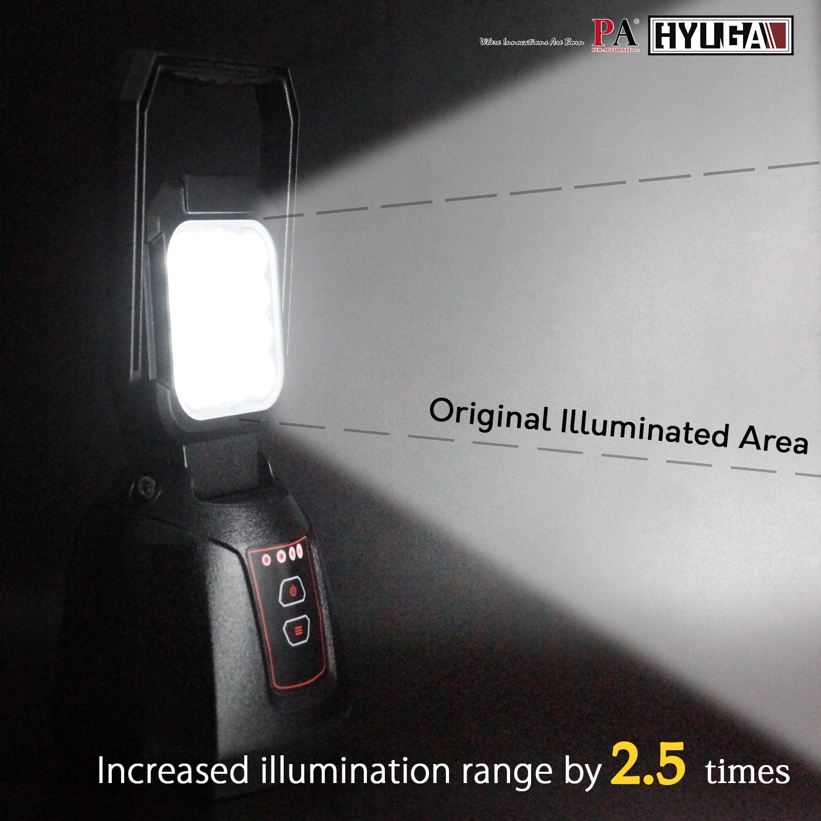 3.0 Super Bright Version LED Power Display Magnetic USB Rechargeable Portable Light Handheld Powerful Flashlight for Emergency, Outages, Home and More HYUGA PA LED 
