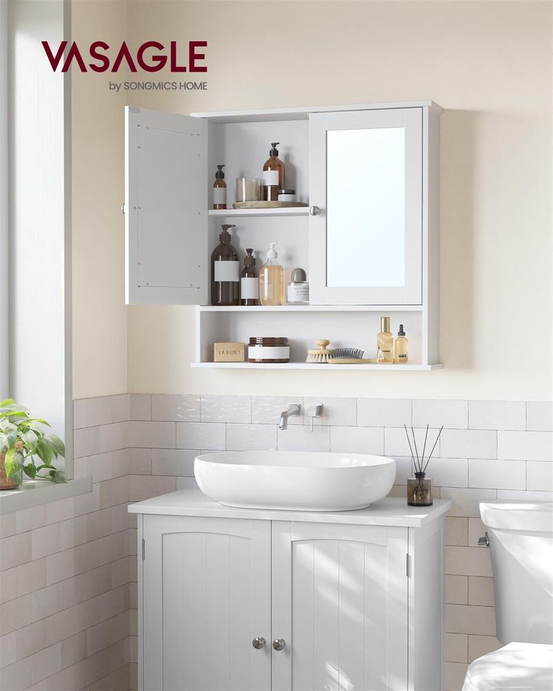 VASAGLE Bathroom Cabinet with Mirror 