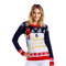 Yellow Snow Sweater – Ugly Christmas Pullover with Mischievous Santa, Snowflakes & Trees, Red Trim, Fun Holiday Apparel