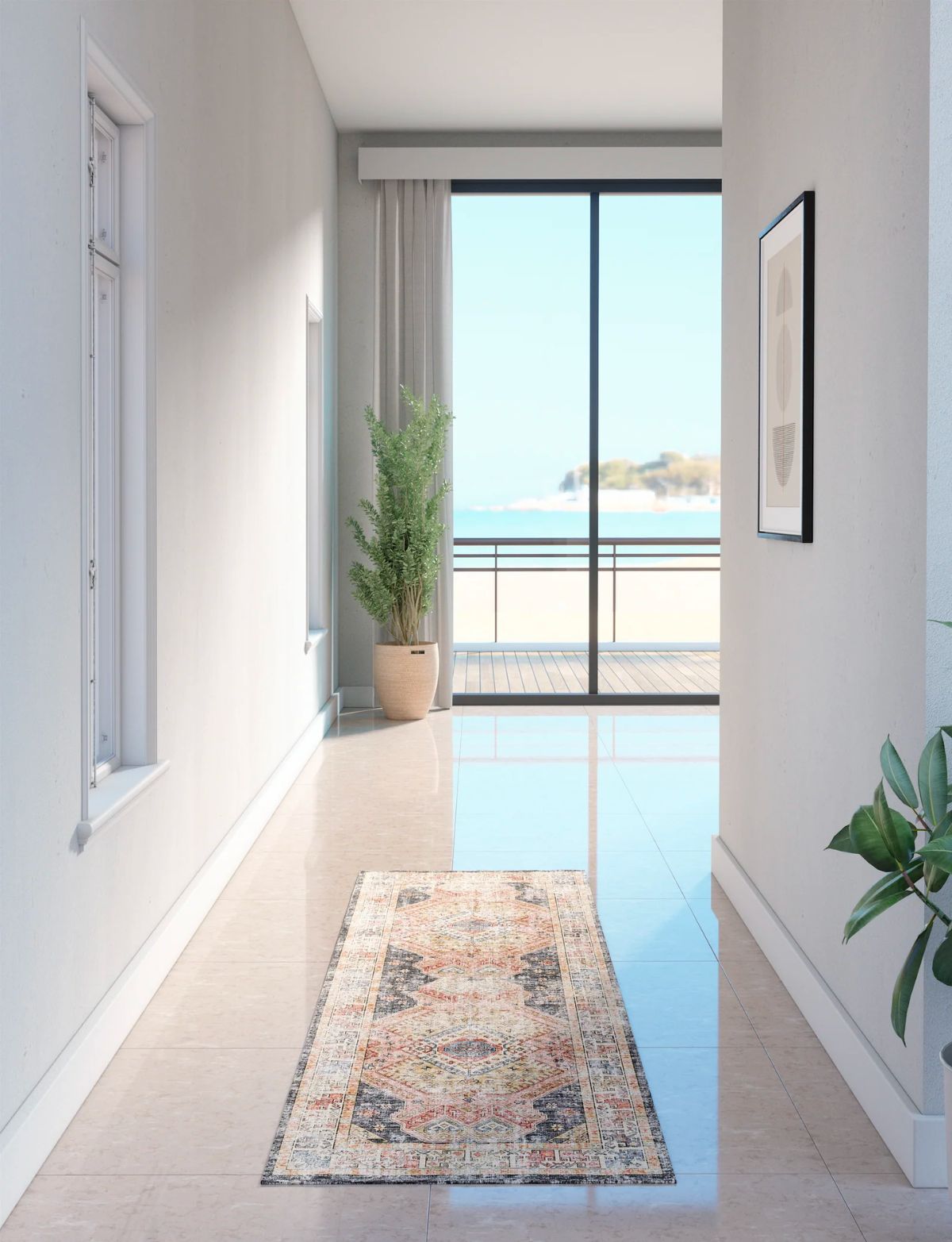 Caspara Orange Black Coral Rug 