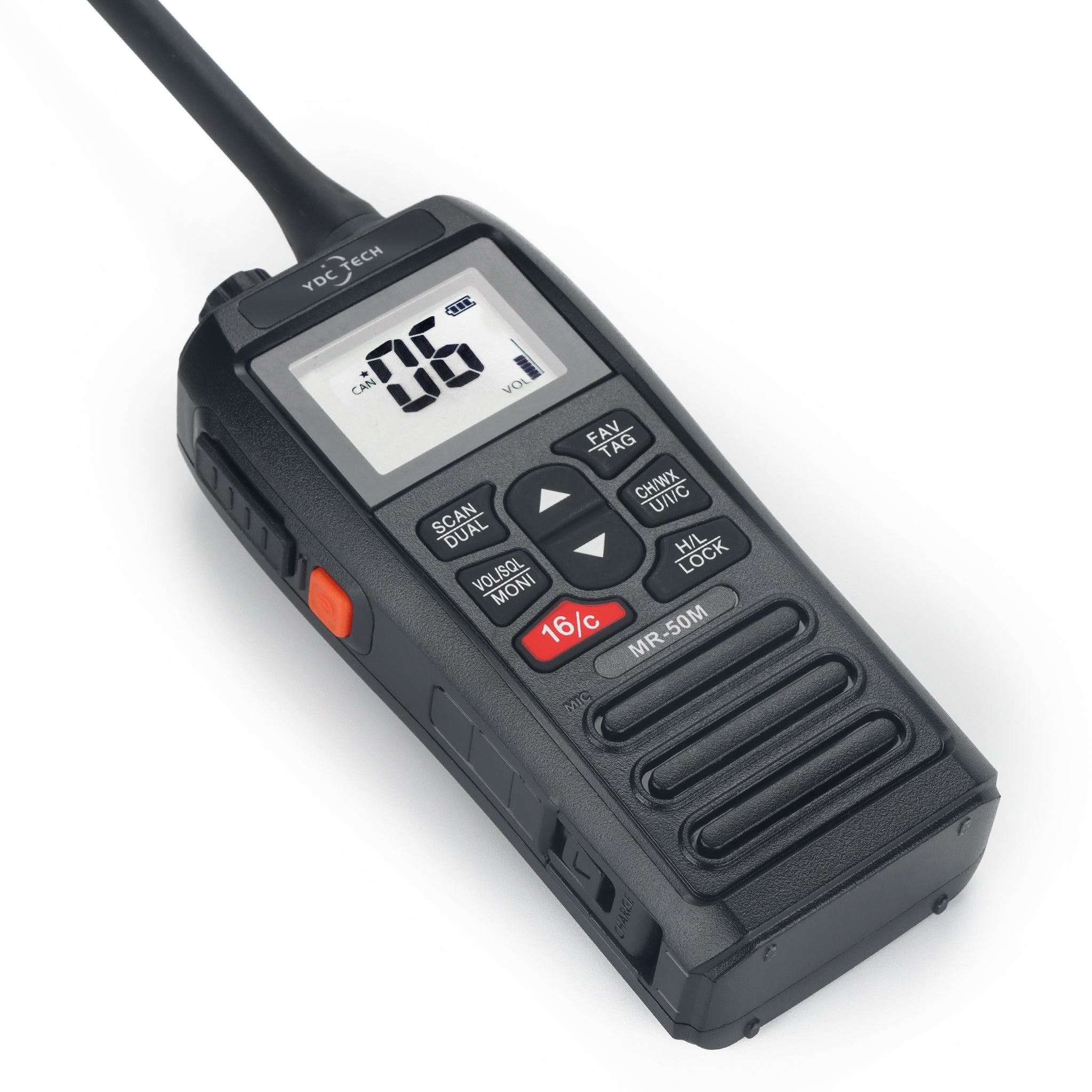 YDC TECH® MR-50M Handheld Waterproof VHF Marine Radio, Long Range, USB Charging, Floating, IPX7 Waterproof 