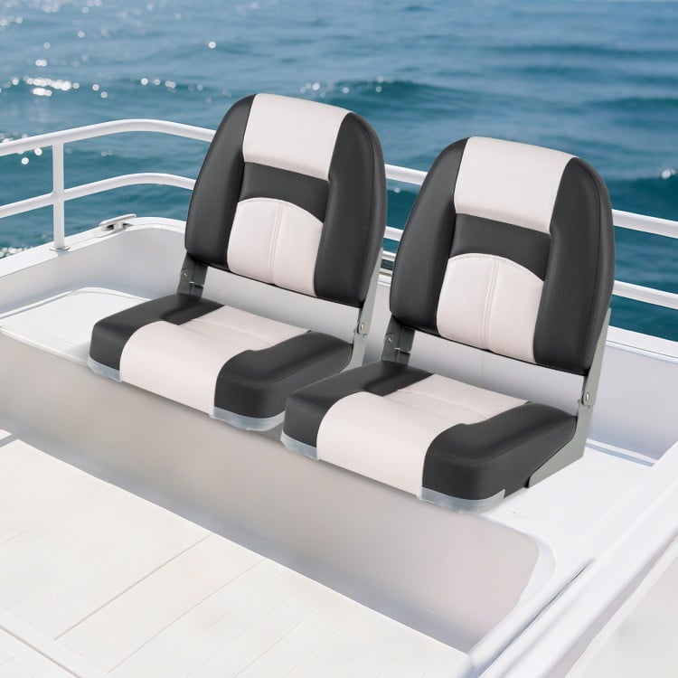 2-Pack Boat Seats with Thick Sponge Padding and Fixing Bolts