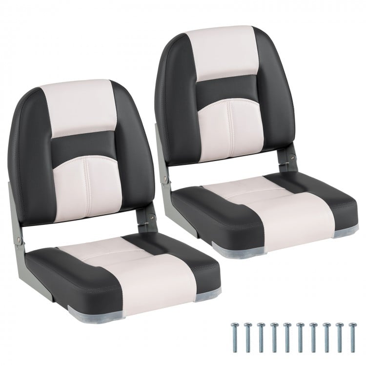 2-Pack Boat Seats with Thick Sponge Padding and Fixing Bolts