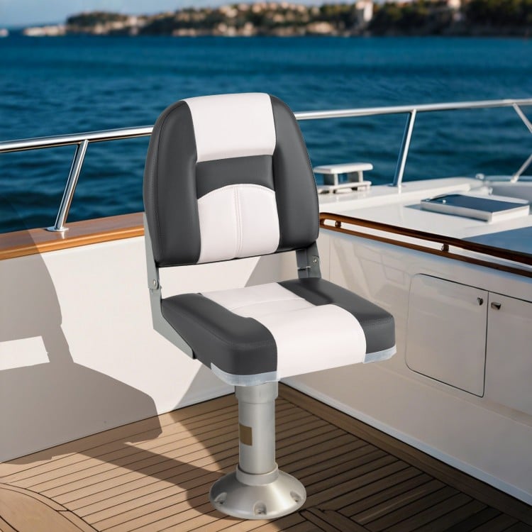 2-Pack Boat Seats with Thick Sponge Padding and Fixing Bolts