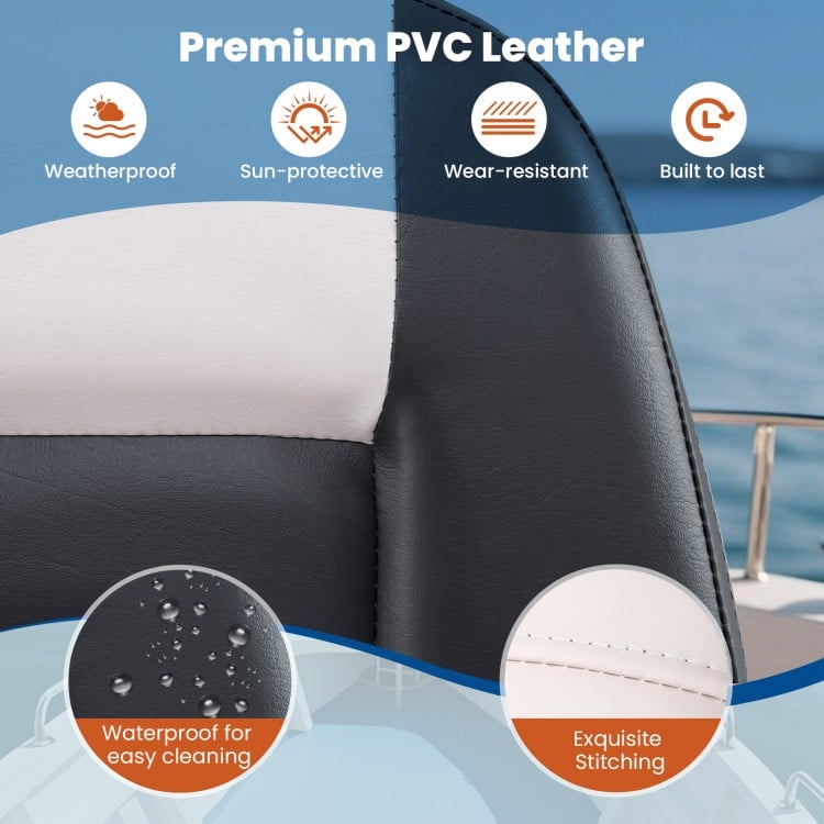 2-Pack Boat Seats with Thick Sponge Padding and Fixing Bolts
