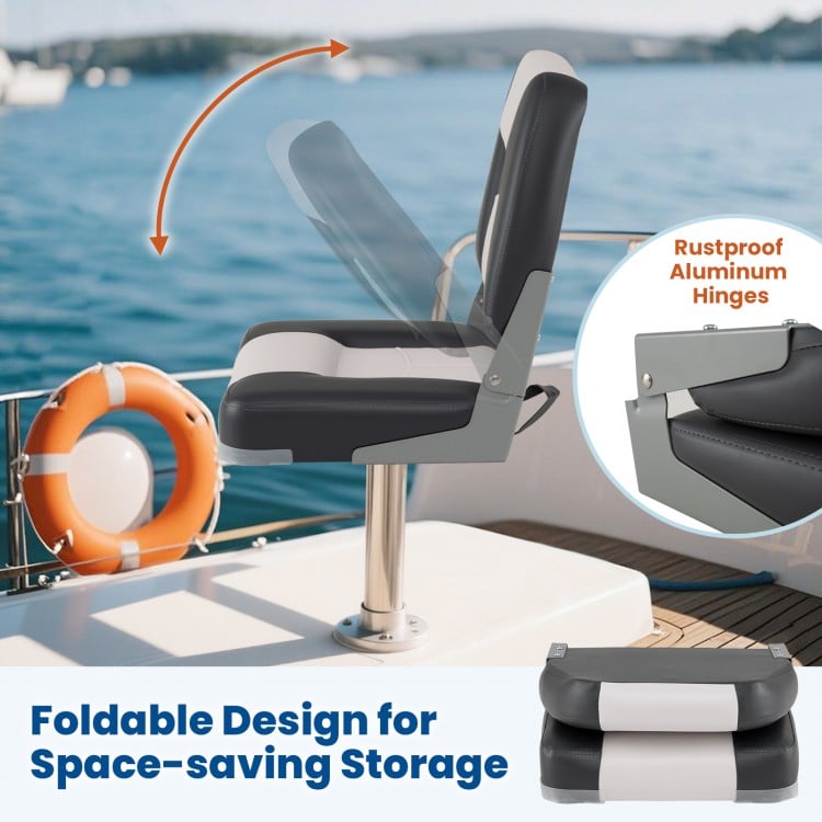 2-Pack Boat Seats with Thick Sponge Padding and Fixing Bolts