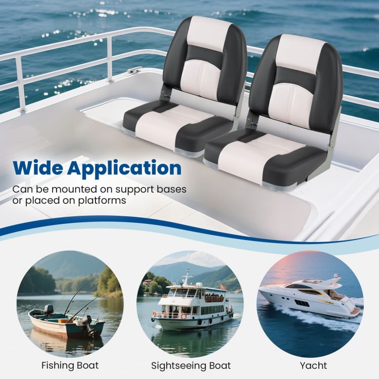 2-Pack Boat Seats with Thick Sponge Padding and Fixing Bolts
