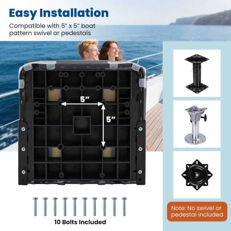 2-Pack Boat Seats with Fixing Bolts and Hinges