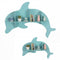 Floating Dolphin Shelves Wall Mounted Storage Display Rack-Blue