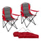 2-Pack Folding Camping Chairs for Adults with Cup Holders, Padded Portable Outdoor Chairs, Heavy-Duty 330 lb Capacity