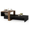 2-Tier Modern Irregular Coffee Table with Open Storage Shelf, Geometric Center Table for Living Room
