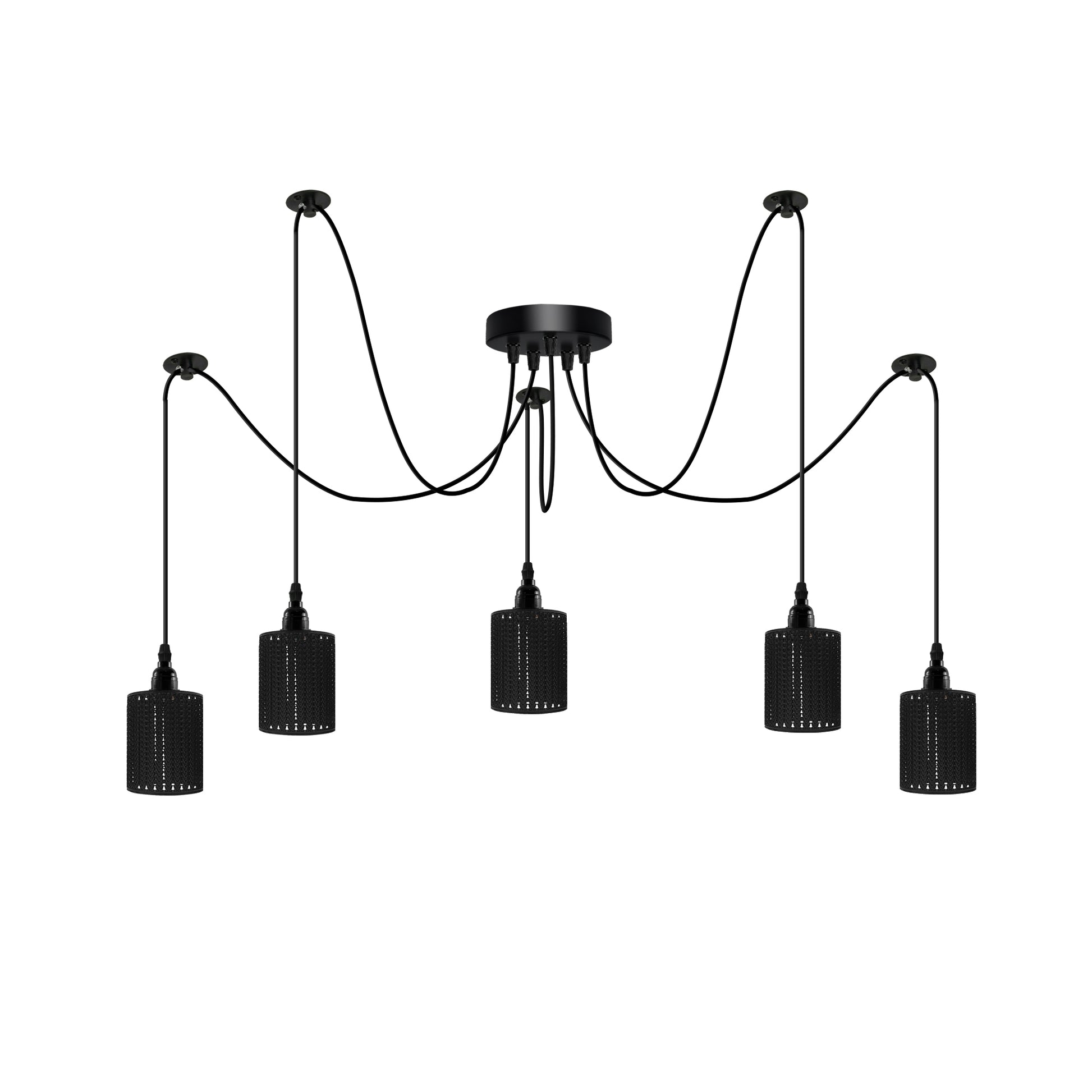 5 Way Spider Light E26 Pendant Light Adjustable Cable~1755