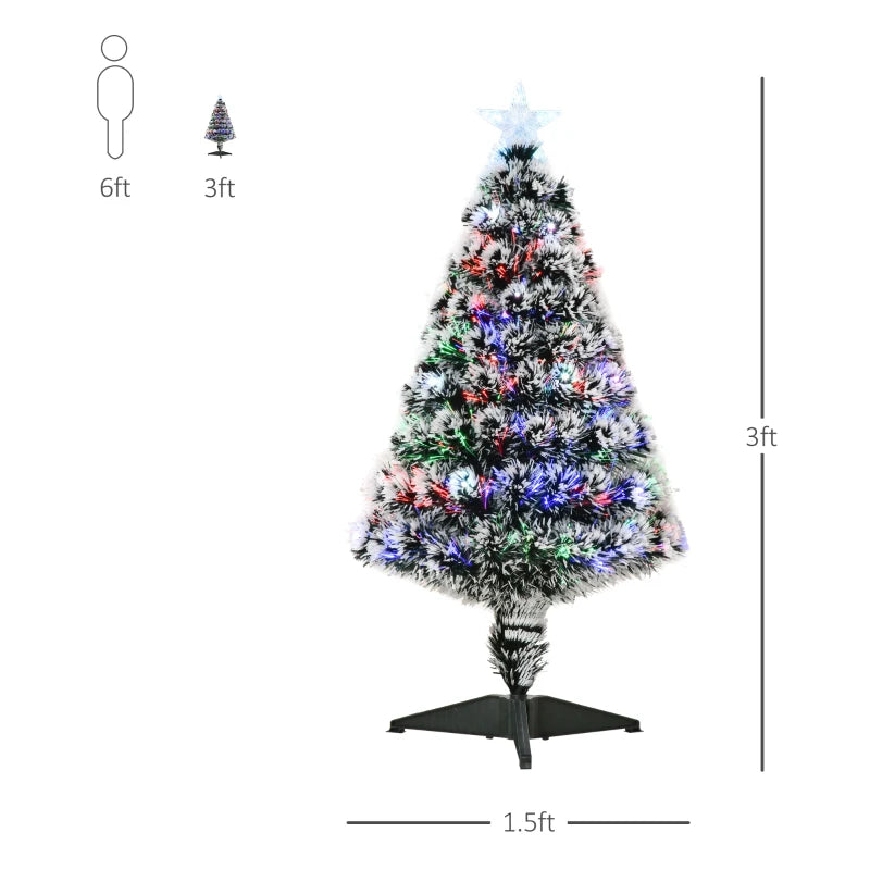 HOMCOM Pre-Lit LED Optical Fiber Christmas Tree with Stand 