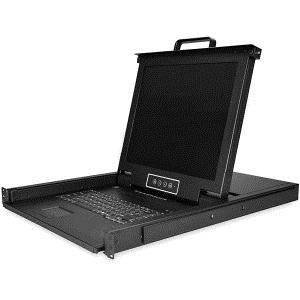 8 Port Rackmount KVM Console w/ Cables - Integrated KVM Switch w/ 17" LCD - 1U LCD KVM Drawer 50000 MTBF - USB + VGA Support 