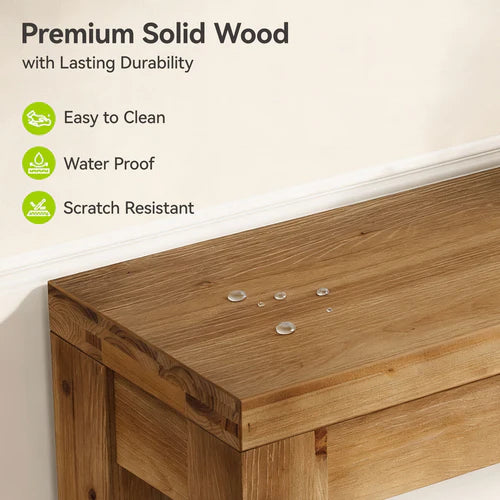 43.31" Solid Wood Console Table 2-Tier Farmhouse Narrow Entryway Sofa Table with Thick Top for Living Room Hallway Rustic Natural