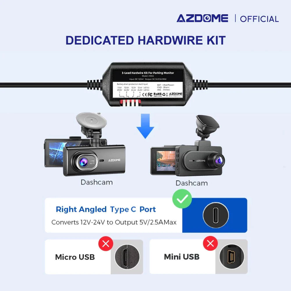 AZDOME HT03 C-Type Hardwire KIT 