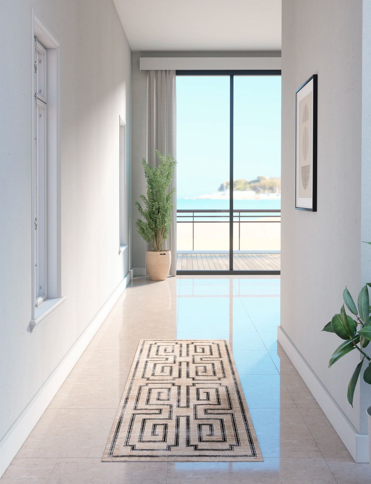 Noa Natural Black Rug 