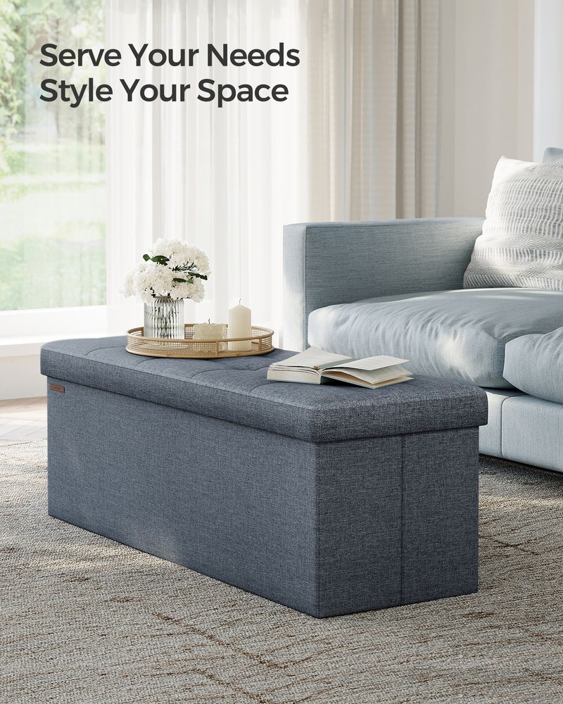 SONGMICS MAZIE Collection 43'' Folding Storage Ottoman Bench 