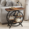 4-Tier End Table, Industrial Side Table with Open Shelves, Rustic Brown Wooden Top & Metal Frame for Living Room Bedroom