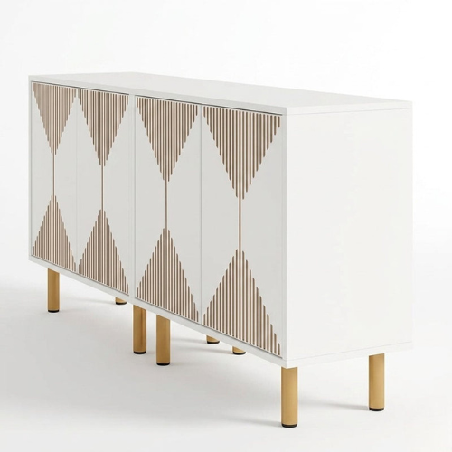 59" Storage Sideboard Buffet with Doors, Modern Wooden Accent Cabinet