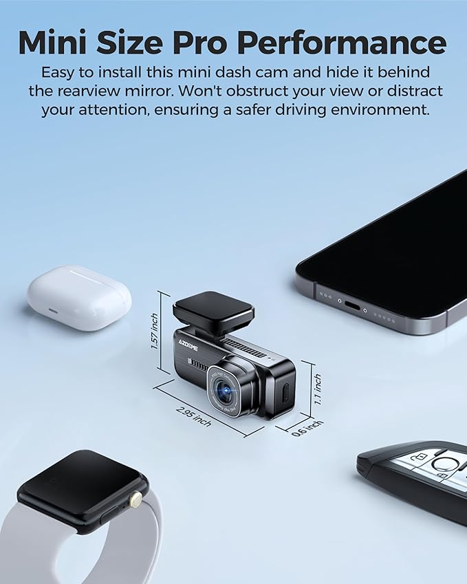 AZDOME M200 1080P Front Dash Cam 