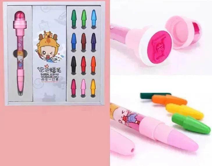 12 Color Bubble Crayon Painting Graffiti Seal for Children 