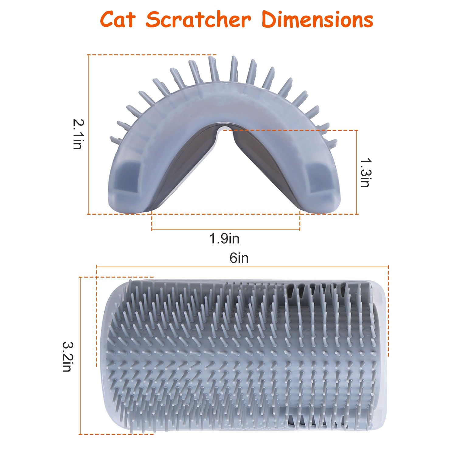 4Pcs Cat Self Groomer Soft Silicone Wall Corner Scratcher Pet Grooming Hair Brush Comb Massage Tool Kitten Indoor Long Short Fur