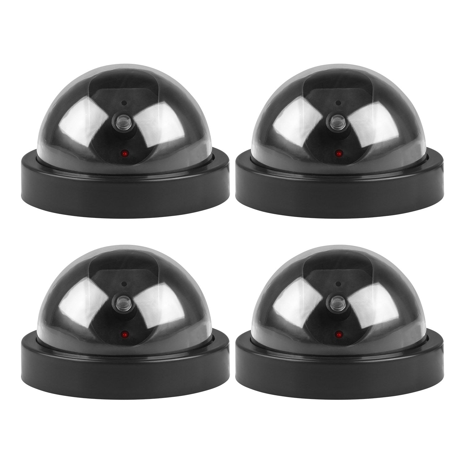 4Packs Fake Security Camera Dome Dummy Camera w/ Realistic Looking Flash LED Lights Simulated Surveillance Security for Home Shop Factory