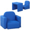 Qaba 2-in-1 Kids Convertible Table & Sofa Chair Set, Blue Multifunctional Toddler Armchair and Activity Couch