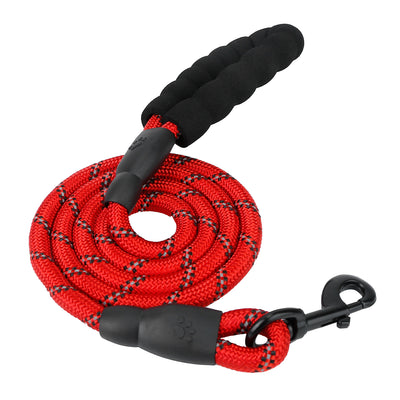 5FT Dog Leash Dog Training Walking Lead w/ Foam Handle Highly Reflective Treads Strong Nylon Dog Rope For Small Medium Dogs 
