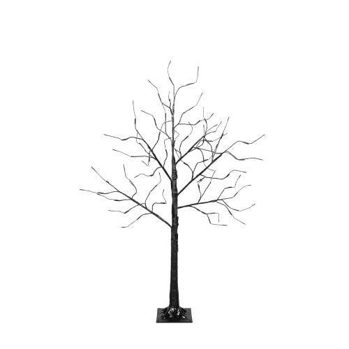 3 Pac Halloween Spooky Tree With Purple Lights, 4FT 5FT And 6FT, Lighted Black Tree For Halloween Decoration 