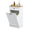 HOMCOM Modern Bathroom Storage Cabinet Hamper Fabric Basket Drawer Washroom Laundry Room White