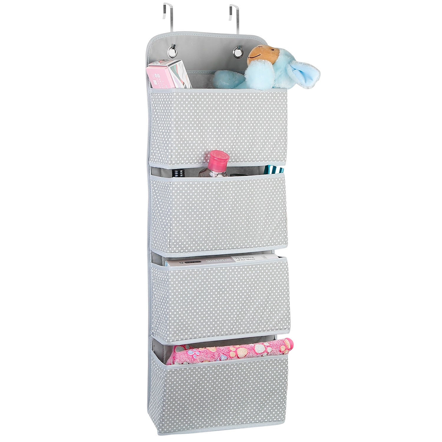 Over Door Hanging Organizer 4 Pockets Wall Mount Closet Storage Organizer Multifunctional Hanging Shelves For Clothing Office Supplies File Folders